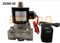 DN20 Solenoid-Wasser-Ventil 2S200-20 des Edelstahl-304 umwickelt pneumatisches mit freien Anschlussleitungen