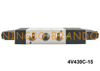 Pint 1/2“ 4V430C-15 Airtac Art Weise AC110V AC220V des Abschluss-Mitte-Rückseiten-Magnetventil-5/3