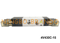 Pint 1/2“ 4V430C-15 Airtac Art Weise AC110V AC220V des Abschluss-Mitte-Rückseiten-Magnetventil-5/3
