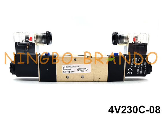 4V230C-08 Airtac Typ 5/3 Wege pneumatisches Magnetventil 12V 24V 110V 220V