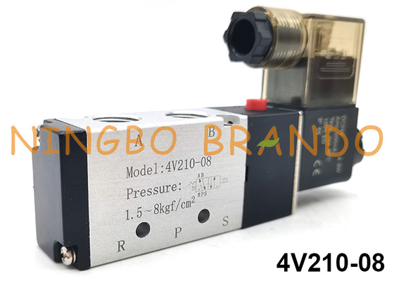 einzelne Spule 4V210-08 Airtac-Art pneumatische Weise DC24V AC220V des Magnetventil-5/2