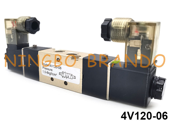 4V120-06 5/2-Wege-Airtac-Typ Pneumatisches Doppelmagnetventil 24 V 110 V 220 V