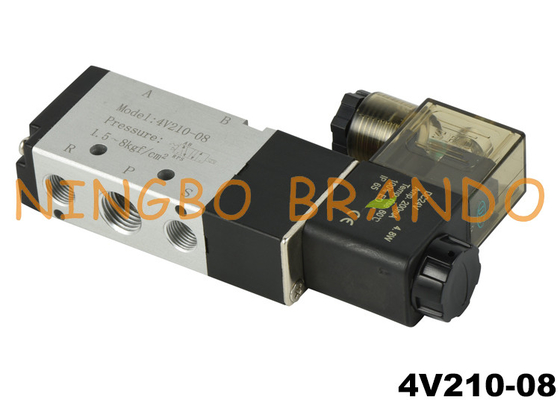 4V210-08 5/2-Wege-1/4-Zoll-Luftsteuerungs-pneumatisches Magnetventil DC24V DC24V