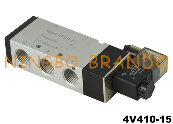 4V410-15 5/2-Wege-1/2-Zoll-Luftpneumatik-Magnetventil 24 V DC 220 V AC