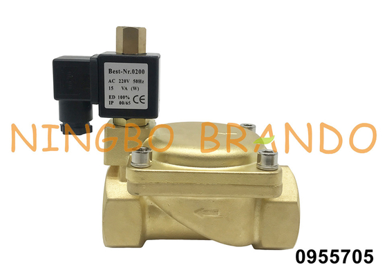 0955705 1 1/2“ 16 Stange 2 Weisen-Messingmagnetventil normalerweise offenes 24V 110V 220V