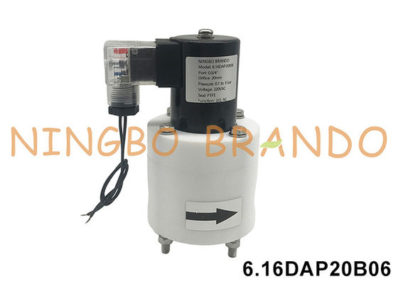 3/4' PTFE Korrosionsschutzventil Magnetventil Säure Alkali Chemikalienbeständig 24V 110V 220V