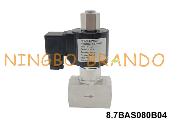 350 bar Hochdruck-Solenoidventil aus Edelstahl 12V 24V 110V 220V