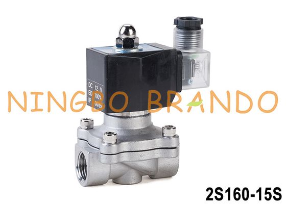 2S160-15S 1/2' Edelstahl elektrisches Magnetventil 12V 24V 220V