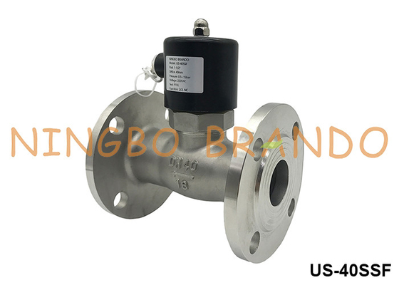DN40 Flansch-Dampf-Wärmwasser-Soleinodventil aus Edelstahl 1,5'' 24V 110V 220V