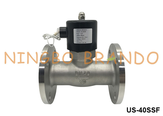 DN40 Flansch-Dampf-Wärmwasser-Soleinodventil aus Edelstahl 1,5'' 24V 110V 220V