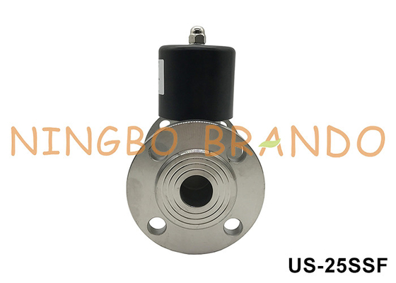 DN25 Flansche Warmwasserdampfmagnetventil aus Edelstahl 1'' 220VAC 24VDC