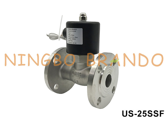 DN25 Flansche Warmwasserdampfmagnetventil aus Edelstahl 1'' 220VAC 24VDC