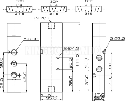 4A230C-06 4A230E-06 4A230P-06 Pneumatisches Luftpilotenventil 1/8&quot;
