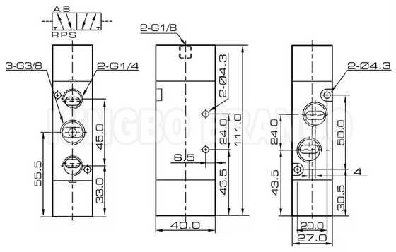 4A320-10 3/8' Pneumatisches Doppelluftpilotventil 5/2 Weg