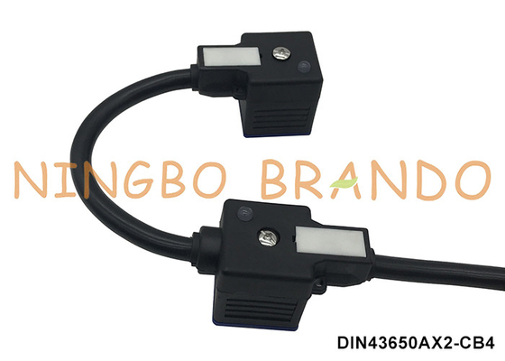 Doppelkopf-DIN43650A Doppel-Solenoid-Ventil-Spulenanschluss mit geformtem Kabel