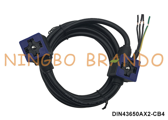 Doppelkopf-DIN43650A Doppel-Solenoid-Ventil-Spulenanschluss mit geformtem Kabel
