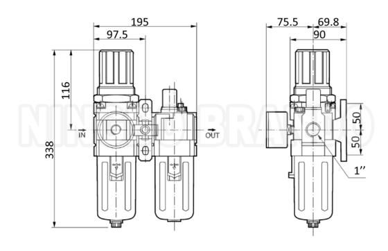 AC5010-06 AC5010-10 SMC-Typ Luftfilter-Pneumatikkombination F.R.L. Einheit