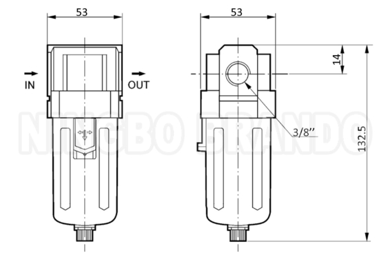 SMC Typ AF3000-02 AF3000-03 Pneumatischer Luftfilter für die FRL-Kombination