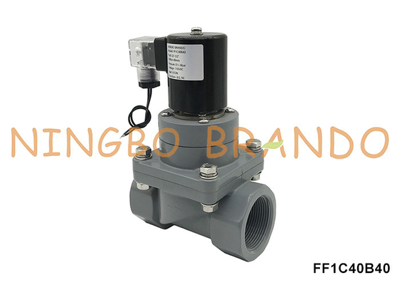 1-1/2' DN40 Korrosionsschutzventil CPVC für chemische Säure 220V 24V
