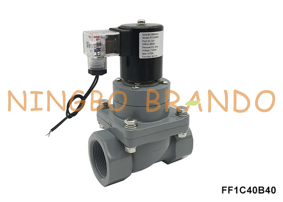 1-1/2' DN40 Korrosionsschutzventil CPVC für chemische Säure 220V 24V