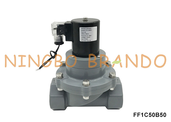 2' DN50 Korrosionsbeständiges CPVC-Solenoidventil für chemische Säure 24V 220V