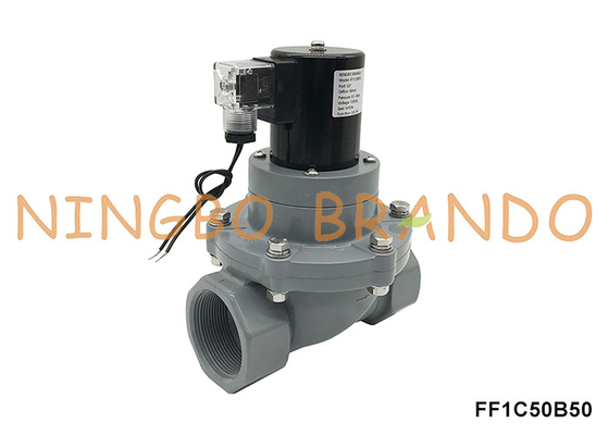 2' DN50 Korrosionsbeständiges CPVC-Solenoidventil für chemische Säure 24V 220V