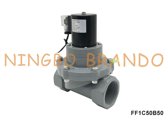 2' DN50 Korrosionsbeständiges CPVC-Solenoidventil für chemische Säure 24V 220V