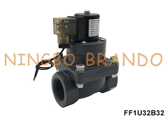 1-1/4' DN32 Korrosionsbeständiges UPVC-Solenoidventil für chemische Säure 24V 220V