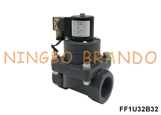 1-1/4' DN32 Korrosionsbeständiges UPVC-Solenoidventil für chemische Säure 24V 220V