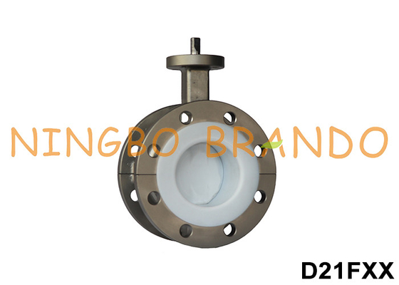 PTFE-ausgekleidete kopflose Schmetterlingsventile mit doppelter Flansche DN40 bis DN600