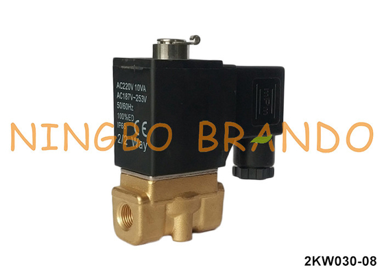 2KW030-08 Luftangriff Typ Normal geöffnetes Messingsolenoidventil 220V 110V 24V 1/4&quot;