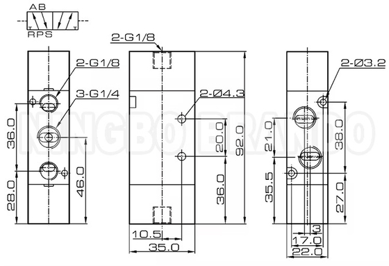4A220-08 Double Control Pneumatic Air Control Valve 5 Way 2 Position