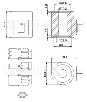 HydraForce Typ 6359412 Hydraulik-Magnetspule für Bagger 12VDC 24VDC