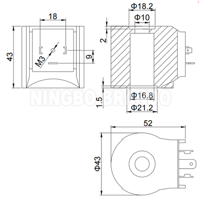 CEME Typ B12 C57 Magnetspulenventilspule 12VDC 24VDC 110VAC 220VAC