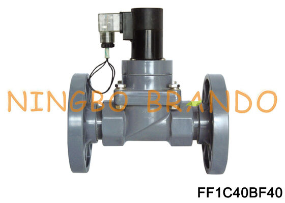 DN40 1-1/2'' CPVC Flansch-Membranventil für saure Alkali-Chemikalien 220V 110V 24V