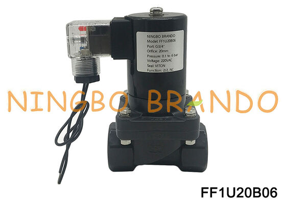 UPVC chemisches korrosionsbeständiges elektrisches Magnetventil 3/4'' DN20