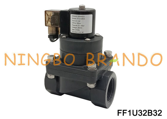 1-1/4'' UPVC chemisches korrosionsbeständiges elektrisches Magnetventil DN32