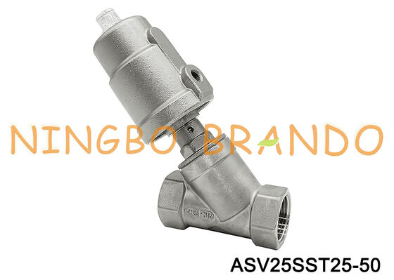 G 1 inch NC Pneumatic Angle Seat Valve Stainless Steel Threaded DN25