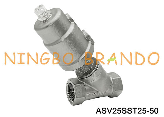 G 1 inch NC Pneumatic Angle Seat Valve Stainless Steel Threaded DN25