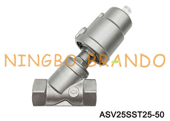 G 1 inch NC Pneumatic Angle Seat Valve Stainless Steel Threaded DN25