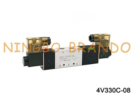 AIRTAC Typ Magnetventil Luftventil 4V330C-08 DC 12V 24V AC 110V 220V