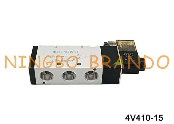 AIRTAC Typ 1/2'' Magnetluftventil 4V410-15 12V 24V 110V 220V Einzelspule 2 Positionen 5 Wege