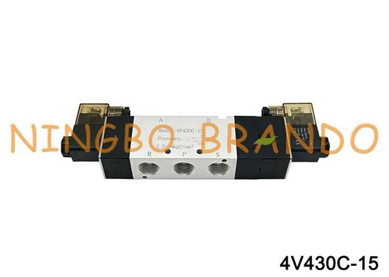 Airtac Typ 4V430C-15 Magnetluftventil 5/3 Wege 4V400 Serie