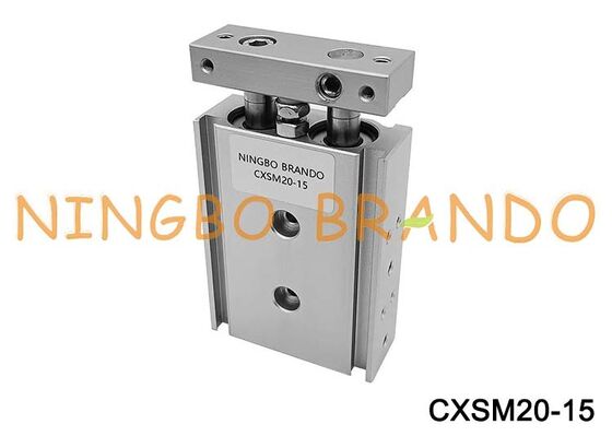 SMC Typ CXSM20-15 Zylinderführung Doppelstangen-Pneumatik-Luftzylinder, 20 mm Bohrung, 15 mm Hub