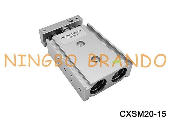 SMC Typ CXSM20-15 Zylinderführung Doppelstangen-Pneumatik-Luftzylinder, 20 mm Bohrung, 15 mm Hub