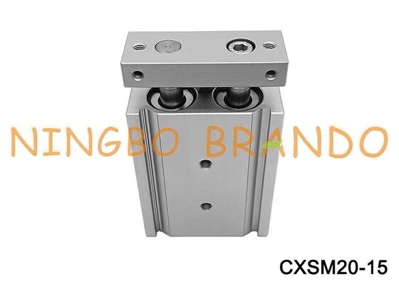 SMC Typ CXSM20-15 Zylinderführung Doppelstangen-Pneumatik-Luftzylinder, 20 mm Bohrung, 15 mm Hub