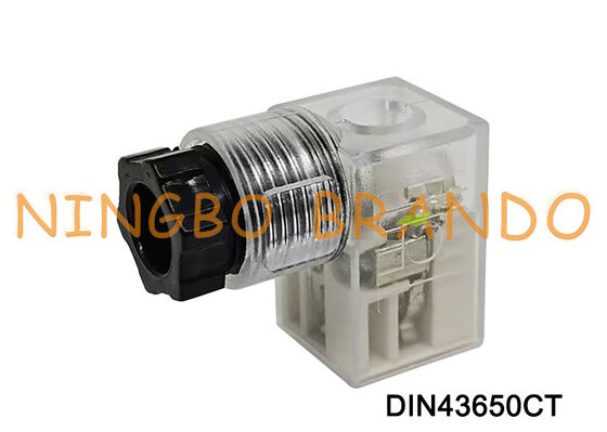 DIN43650C Solenoid Valve Coil Connector 9.4mm Transparent DIN 43650 Type C