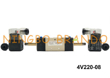 BSPT 1/4&quot; 4V220-08 AirTAC Art pneumatisches Magnetventil-Doppelt-elektrisches Warnlicht DC24V