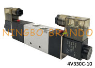 AC220V DC24V 3/8&quot; pneumatische Weise 4V330C-10 des Magnetventil-5/3 mit Aluminiumkörper für Automatisierungs-Maschine