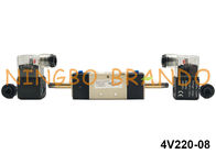 AirTAC-Art 5/2 Weise 1/4&quot; doppelte Spulen-pneumatisches Magnetventil 24VDC 220VAC 4V220-08